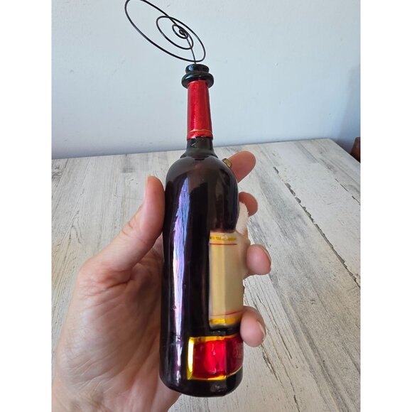 Santa wine glass AS IS ornament Xmas champagne glitter unique large tree - Picture 7 of 8